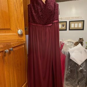 I am selling a long, off the shoulder Bridesmaid dress.